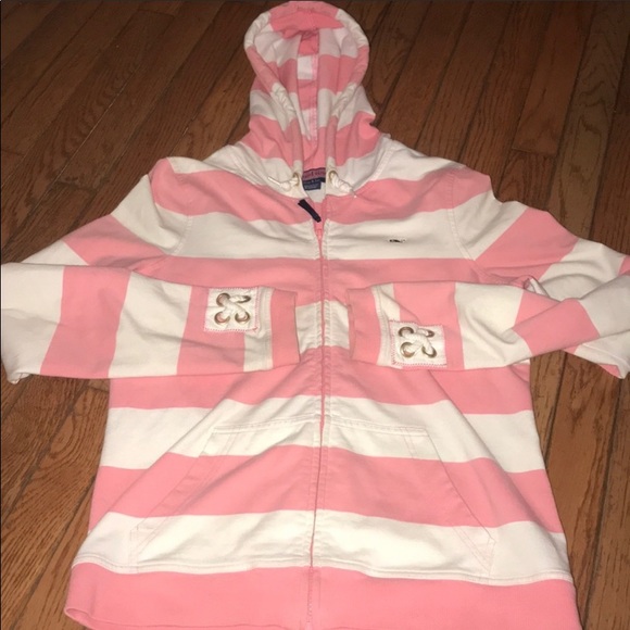 Vineyard Vines Pink & White Hoodie Size Small EUC - Picture 1 of 6